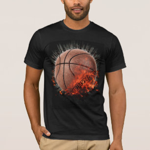 Camiseta Basquete Personalizado Em Fogo