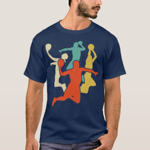 Camiseta Basquete Retro Vintage para Meninas Masculinas