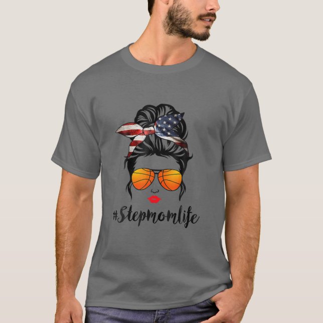 Camiseta Basquete Stepman Life Messaging Bun American Flag  (Frente)