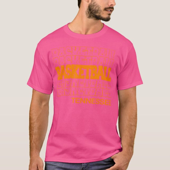 Camiseta Basquete Tennessee em moderna escrita de folhas (Frente)