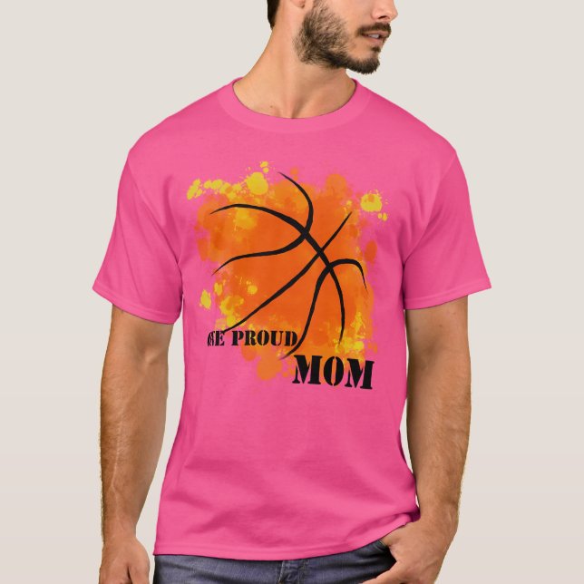 Camiseta Basquete - Uma Mãe Orgulhosa - Laranja (Frente)