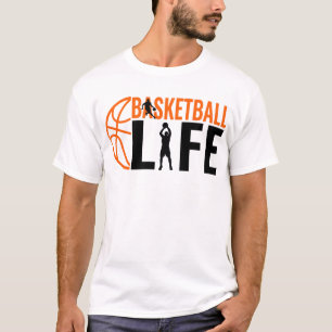 Camiseta Basquete Vida Esportes Tipografia Legal Aro Jogado