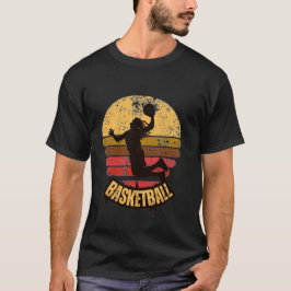 Camiseta Basquete Vintage Silhueta do Pôr do Sol | Esporte 