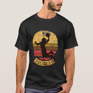 Camiseta Basquete Vintage Silhueta do Pôr do Sol | Esporte
