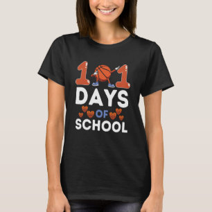 Camiseta Basquetebol 101 Dias de Escola para Crianças Menin