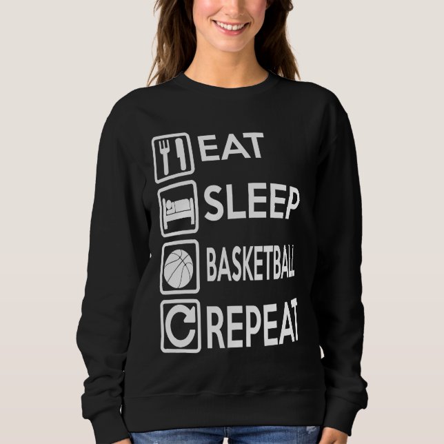 Camiseta Basquetebol  Comer Dormir Basquetebol Repetir (Frente)