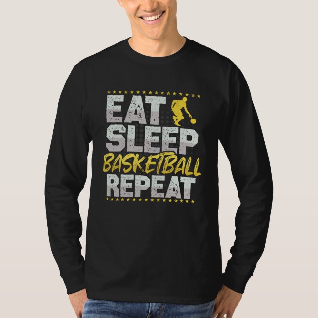 Camiseta Basquetebol Comer Dormir Repetir Afundando Passate (Frente)