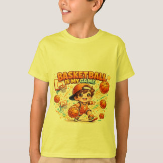 Camiseta Basquetebol É Meu Jogo | Design Cute Kawaii de Esp