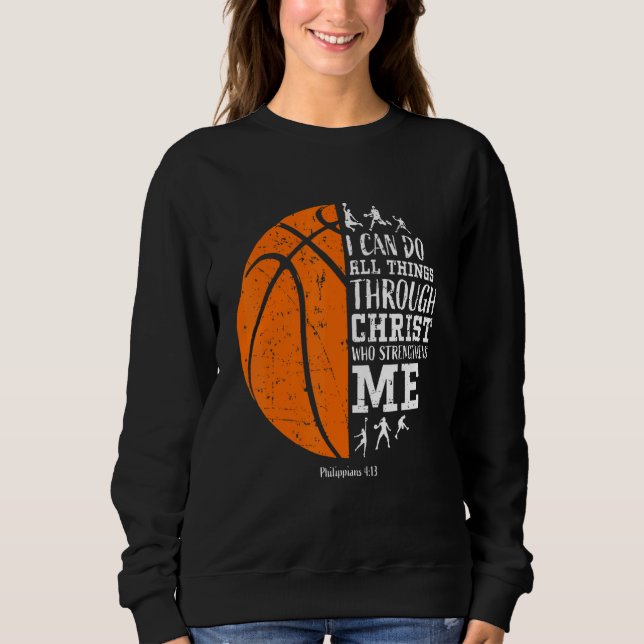 Camiseta Basquetebol Eu Posso Fazer Coisas Através de Crist (Frente)