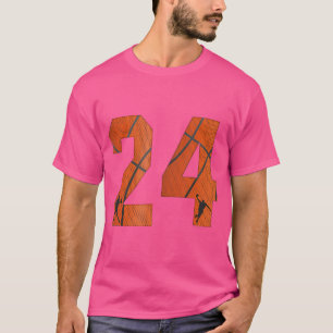 Camiseta Basquetebol Número 24 Vinte e Quatro Basquete Bola