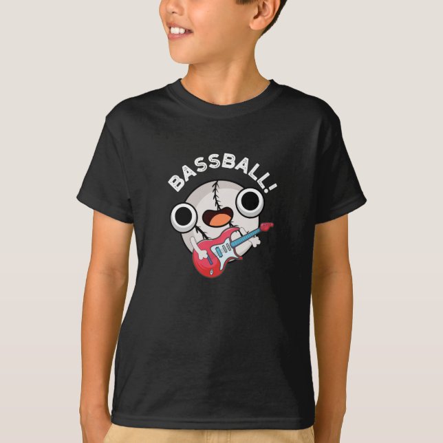 Camiseta Bass Bass Funny Baseball Bass Dark BG (Frente)