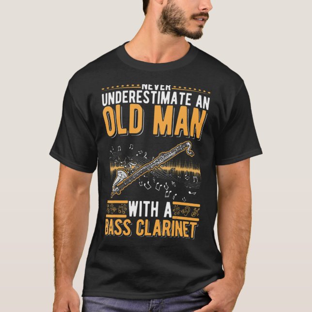 Camiseta Bass Clarinet Old Man Bass Clarinetista (Frente)