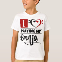 Bass Clef Heart Eu Adoro Tocar Meu Banjo