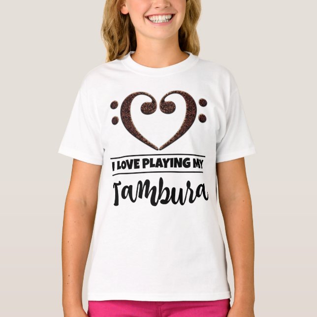 Camiseta Bass Clef Heart Love Tambura (Frente)
