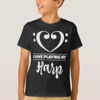 Bass Clef Heart Love Tocando Harp
