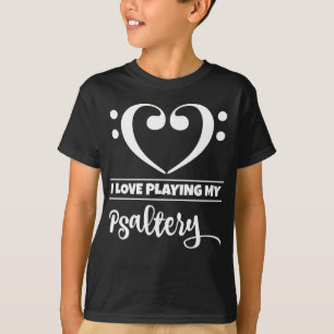 Camiseta Bass Clef Heart Love Tocando Psaltery
