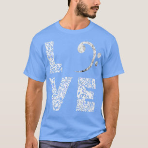 Camiseta Bass Clef Love Bass Tambor Leopardo