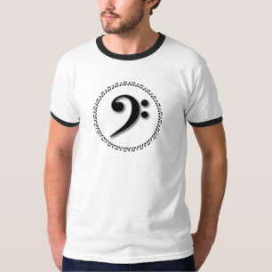 Camiseta Bass Clef Music Note Design