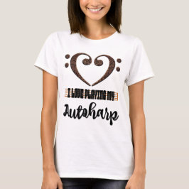 Camiseta Bass Clef Musical Heart I Love Playing My Autoharp