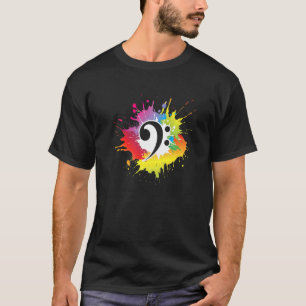 Camiseta Bass Clef Músico Bassista Guitarrista