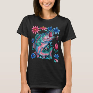 Camiseta Bass de Agua Colorida com Flores Silvestres Colori