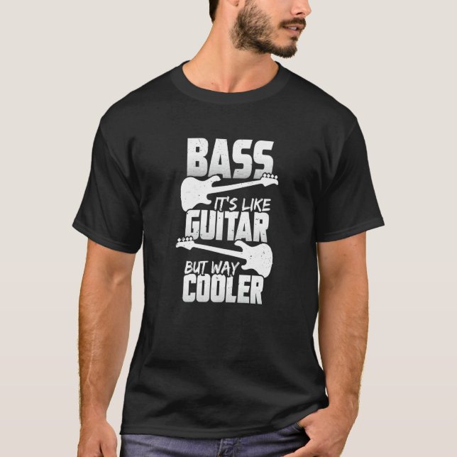 Camiseta Bass, é como violão, mas muito mais legal para um  (Frente)