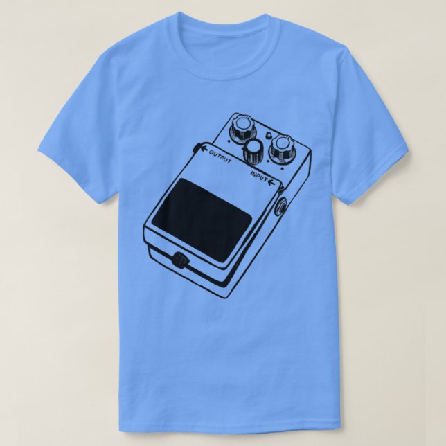 Camiseta Bass e Guitar efeito pedal estompbox overdrive fx (Frente do Design)