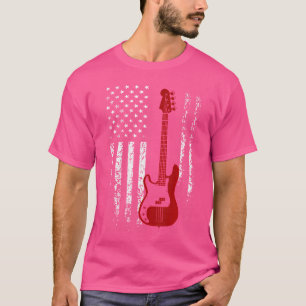 Camiseta Bass Guitar American Flag Bass Guitar S Shirt