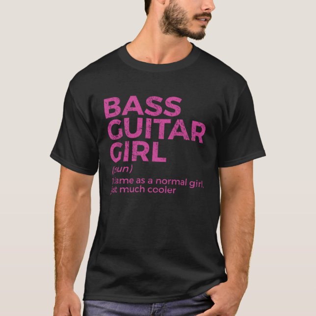 Camiseta Bass Guitar Girl Bass Player Para Musici (Frente)