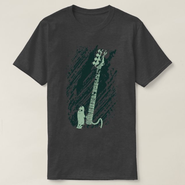 Camiseta Bass Guitar Grunge (Frente do Design)