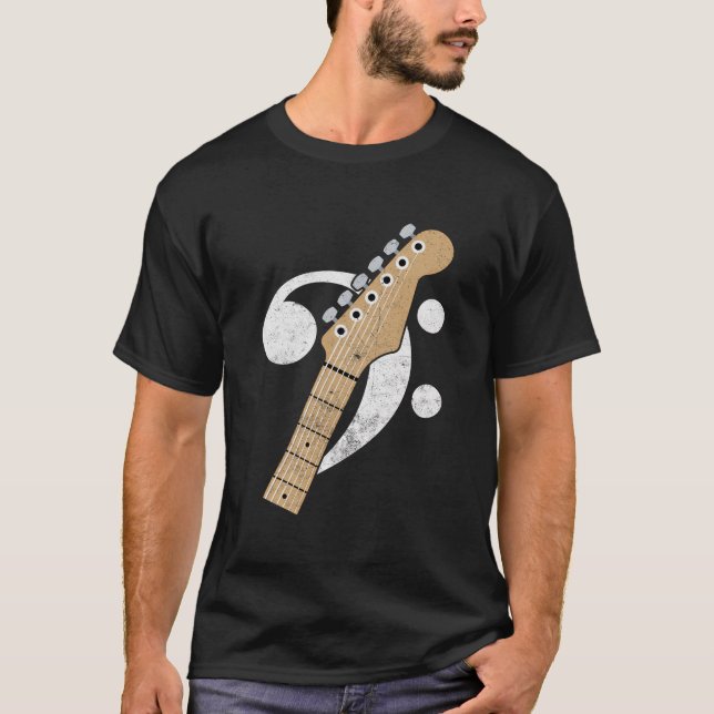 Camiseta Bass Guitar Headstock Bassiste E Jogador De Bass (Frente)