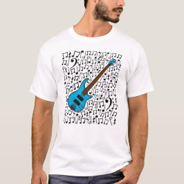 Camiseta Bass Guitar Musical Notes Bassista Musical
