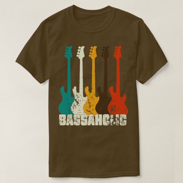 Camiseta Bass Guitar Player Bassaholic Bass Player Guitaris (Frente do Design)