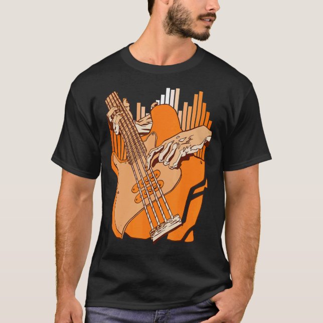 Camiseta Bass Guitar Player - Música com String Bhelps (Frente)