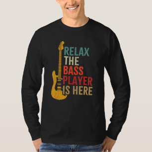 Camiseta Bass Guitar Retro Relaxa Jogador De Bass Está Aqui
