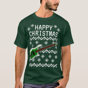 Camiseta Bass Guitar Ugly Christmas Bassista Musico 2