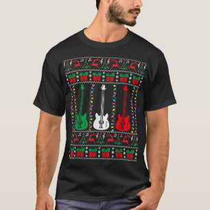 Camiseta Bass Guitar Ugly Christmas Sweater Guitarra Player