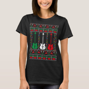 Camiseta Bass Guitar Ugly Christmas Sweater Guitarra Player