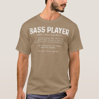 Camiseta Bass Player Definition Engraçado Bass Guitarra L
