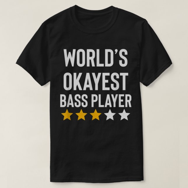 Camiseta Bass Player Musical Mais Engraçado Guitarra (Frente do Design)