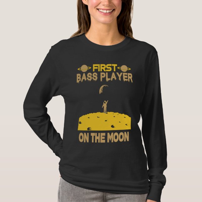 Camiseta Bass Player On The Moon (Frente)