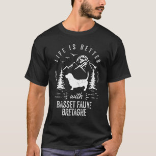 Camiseta Basset Fauve de Bretagne Life Melhor Cão Pai Mãe