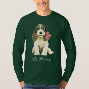 Camiseta Basset Griffon Vendeen do rosa dos namorados