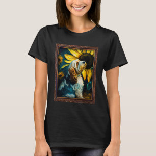 Camiseta Basset Griffon Vendeen Pintura Flor de Girassol