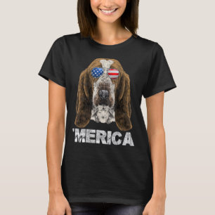Camiseta Basset Hound American Usa Flag 4 De Julho 4