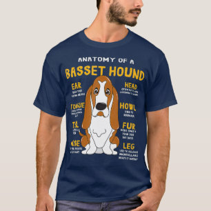 Camiseta Basset Hound Anatomy Engraçado Cachorro Mãe Pai Bo