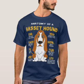 Camiseta Basset Hound Anatomy Engraçado Cachorro Mãe Pai Bo