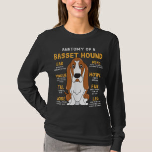 Camiseta Basset Hound Anatomy Engraçado Cachorro Mãe Pai Bo
