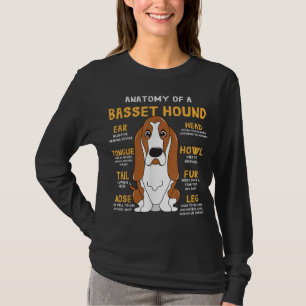 Camiseta Basset Hound Anatomy Engraçado Cachorro Mãe Pai Bo