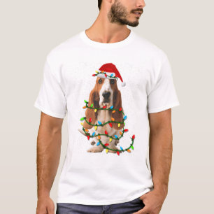 Camiseta Basset Hound Christmas Engraçado Basset Hound Dog 